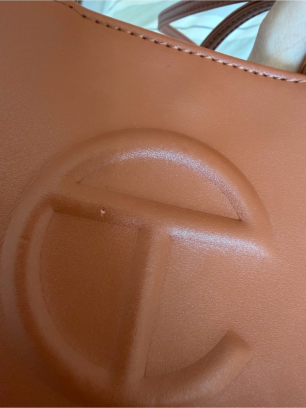 Telfar Mini Tote in Cognac Brown - Picture 6 of 6